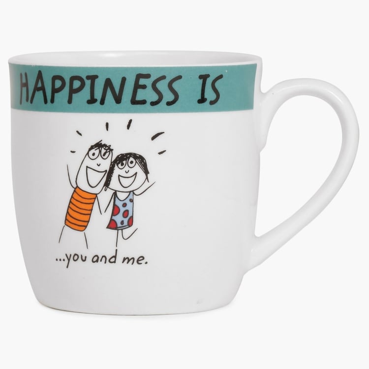 Happiness You Me Bone China Mug