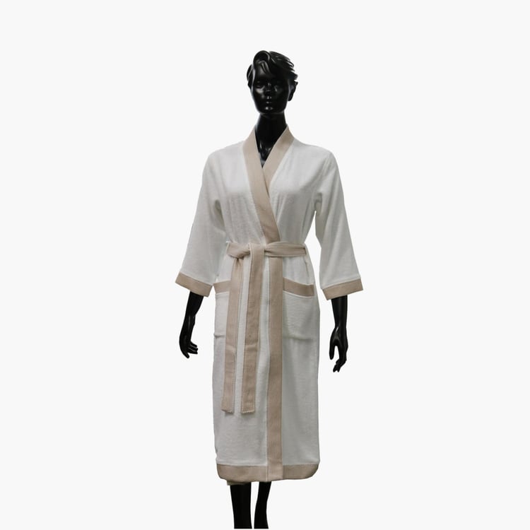 Spaces Medium Size Women Cotton Textured Kimono Bathrobe