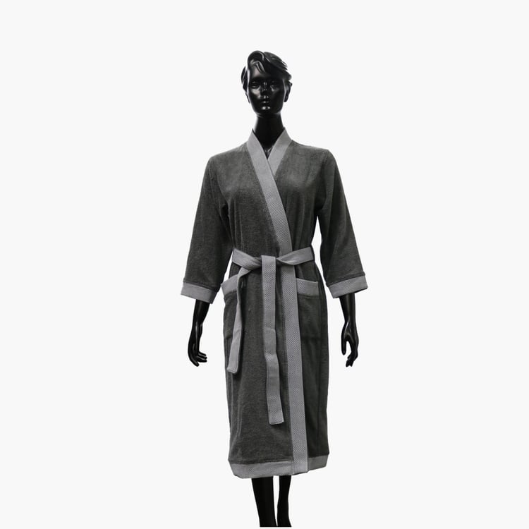 Spaces Medium Size Women Cotton Textured Kimono Bathrobe