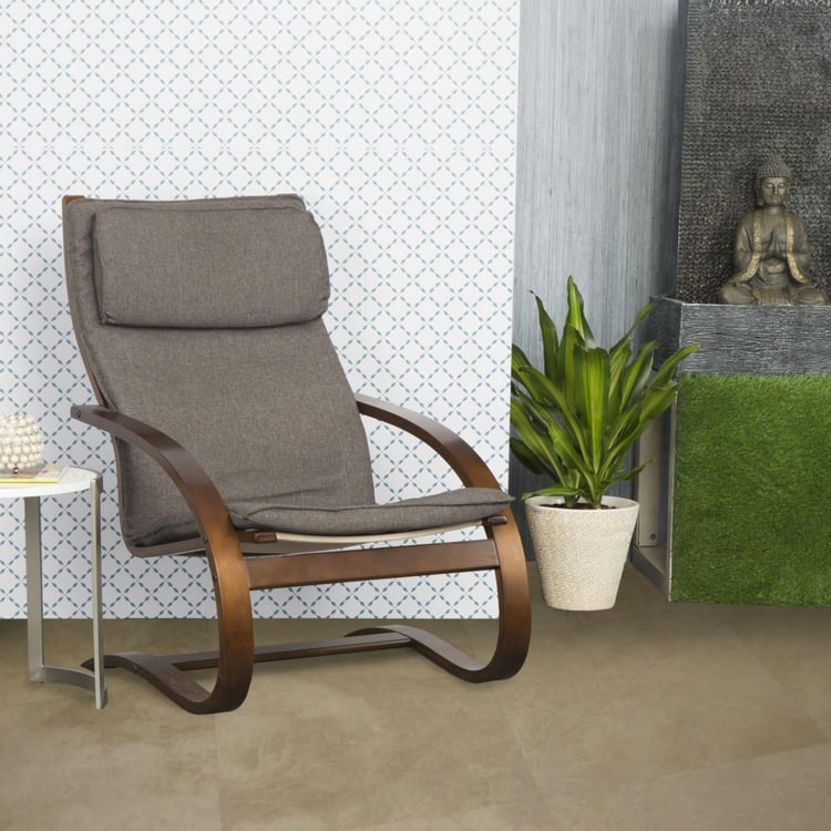 Aylen Birch Fabric Rocking Chair - Grey