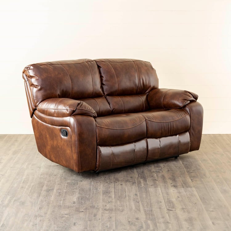 Buy Apollo Faux Leather 2Seater Recliner Brown from Home Centre at