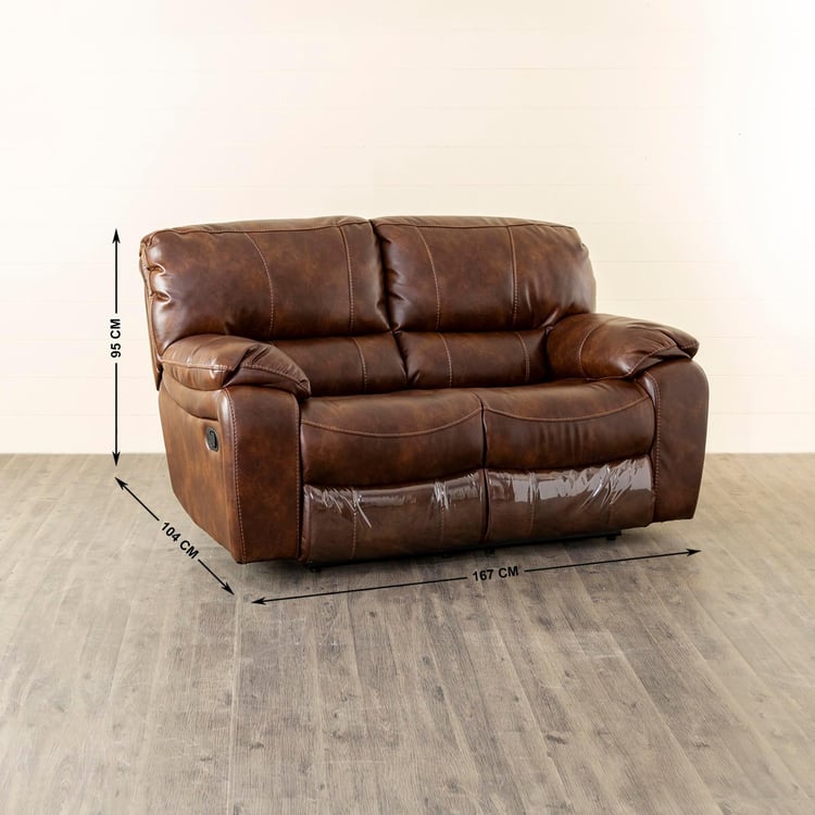 Buy Apollo Faux Leather 2Seater Recliner Brown from Home Centre at