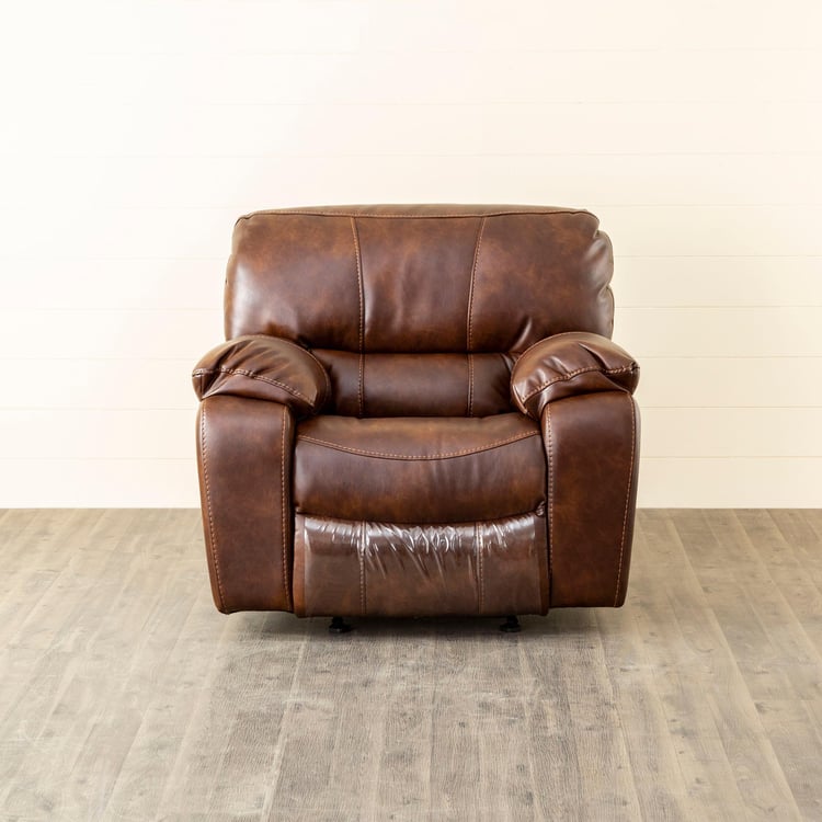 Apollo Faux Leather 1-Seater Recliner - Brown