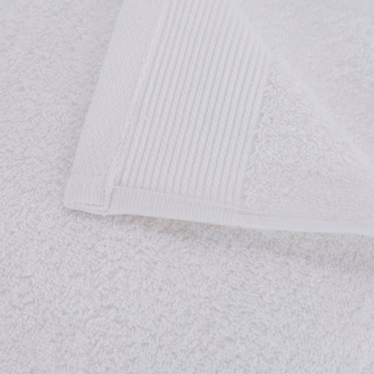 MASPAR Embedded White Textured Cotton Anti-Bacterial Large Bath Towel - 160x85cm