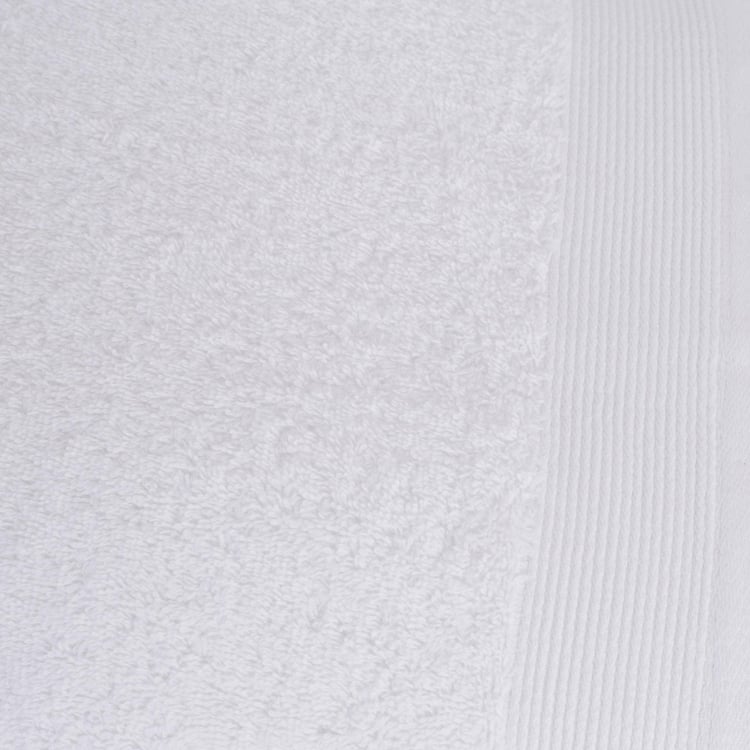 MASPAR Embedded White Textured Cotton Anti-Bacterial Large Bath Towel - 160x85cm
