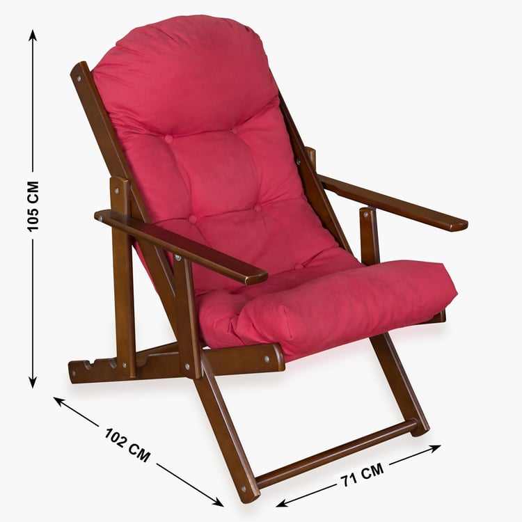 Addison Solid Wood Folding Chair - Red