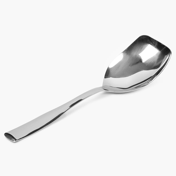 Glister Solid  Serving Spoon - Stainless Steel -  Serving Spoon - 25.2 cm x 6.8 cm  - Silver