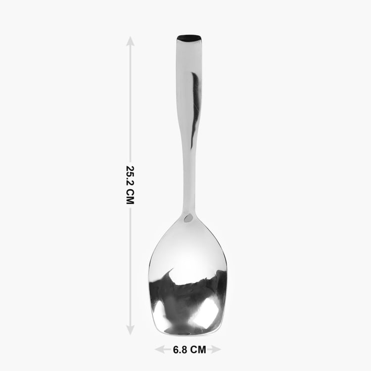 Glister Solid  Serving Spoon - Stainless Steel -  Serving Spoon - 25.2 cm x 6.8 cm  - Silver