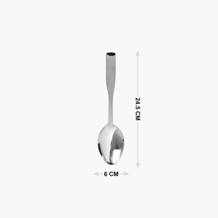 Glister Solid Spoons - Stainless Steel -  Serving Spoon - 24.5 cm x 6 cm - Silver