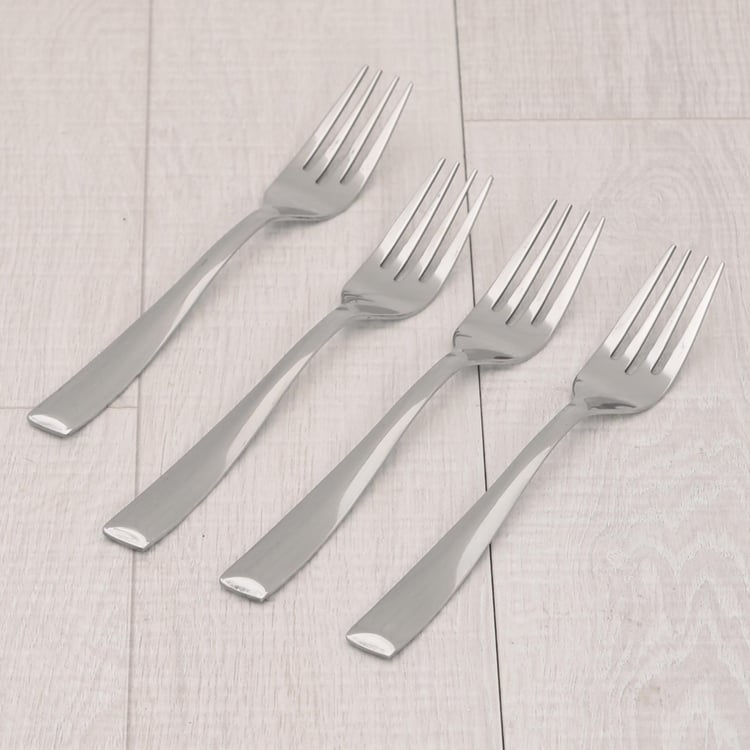 Glister Solid Forks - Stainless Steel -  Dinner Forks - 18.5 cm x 2.5 cm - Silver