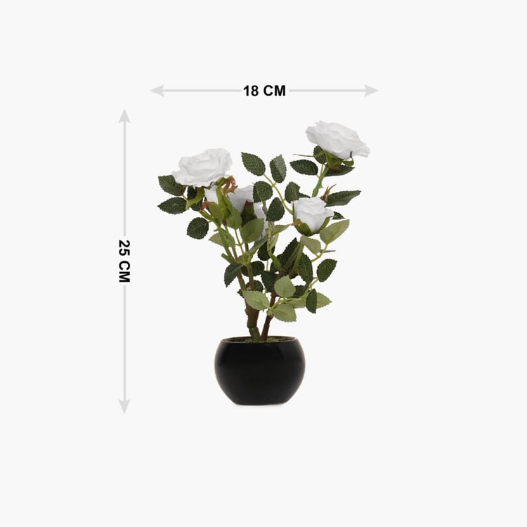 Gardenia Rose Artificial Plant in Ceramic Pot