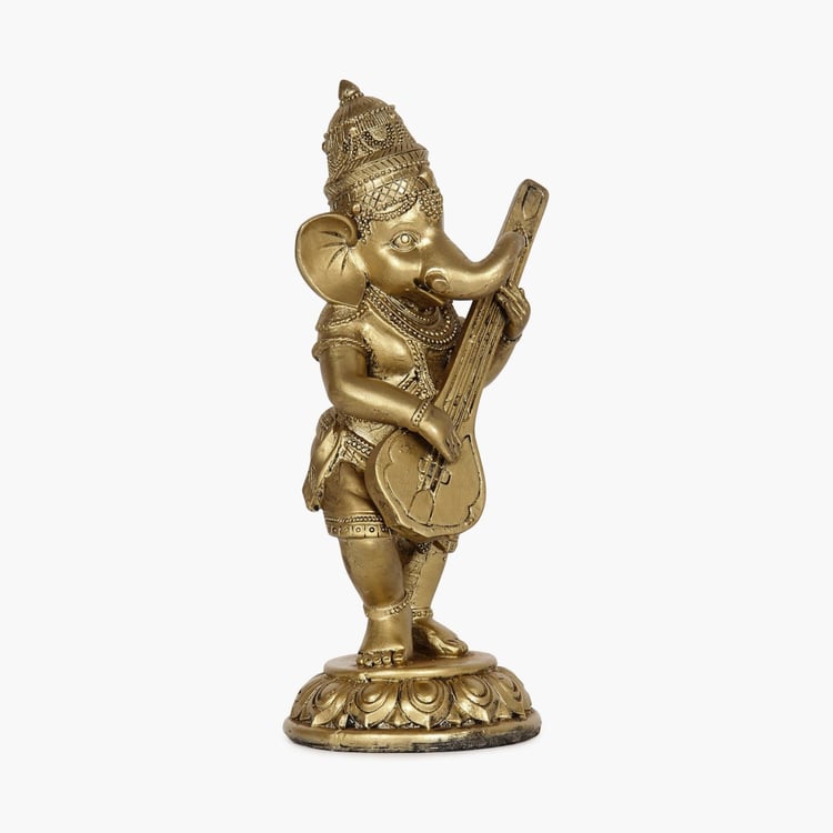 Standing Ganesha With Sarod Figurine