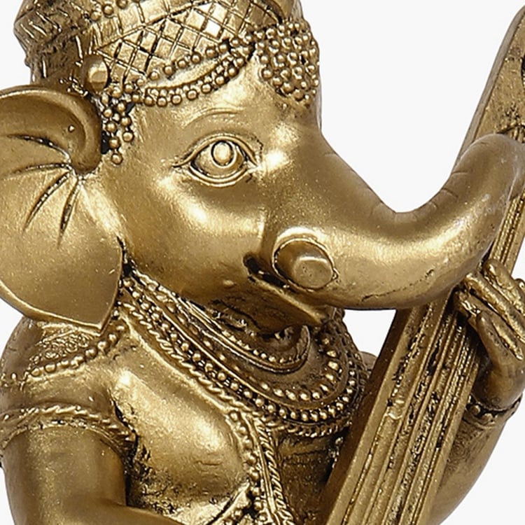 Standing Ganesha With Sarod Figurine