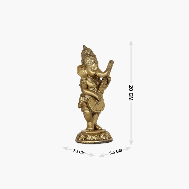 Standing Ganesha With Sarod Figurine