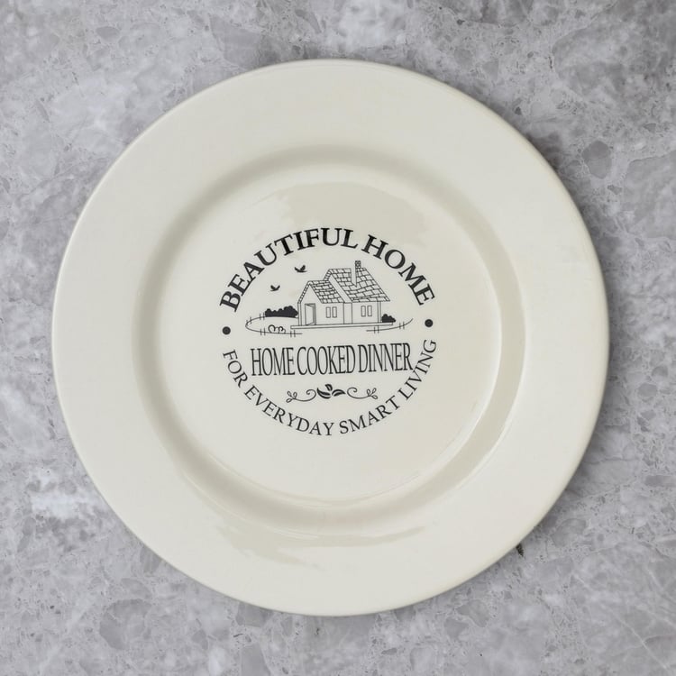 Mendo Beautiful Home Dolomite Printed Dinner Plate - 28cm