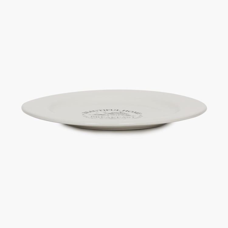 Mendo Beautiful Home Dolomite Printed Breakfast Plate - 20.5cm