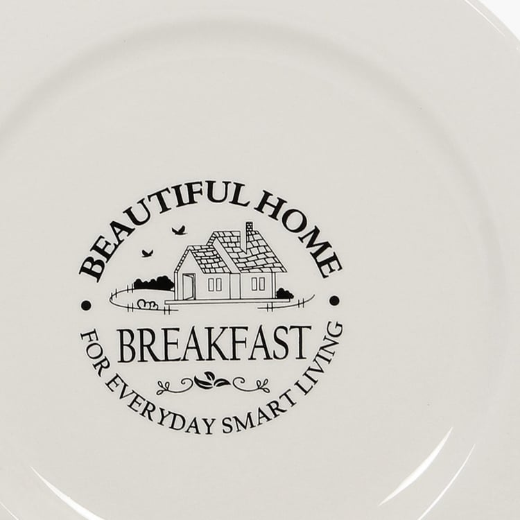 Mendo Beautiful Home Dolomite Printed Breakfast Plate - 20.5cm