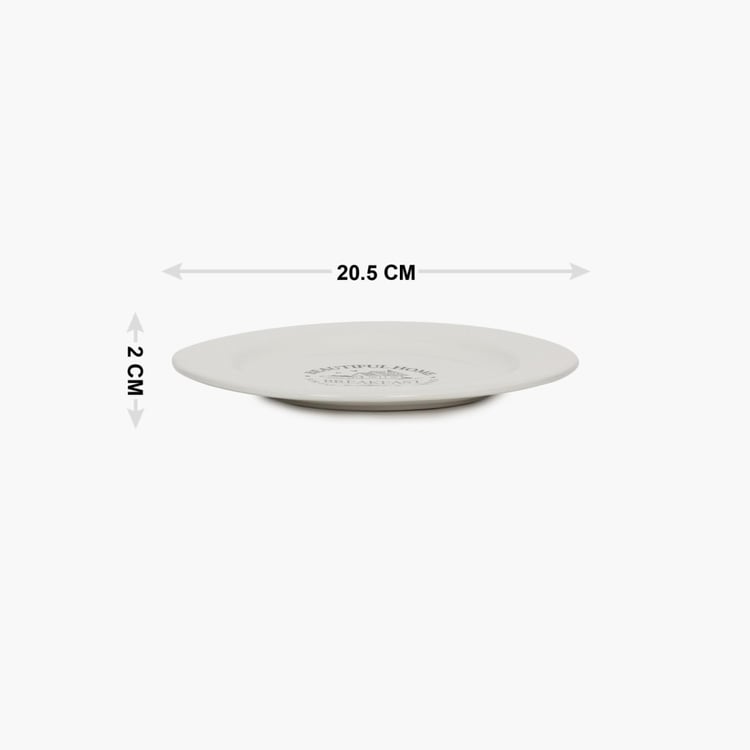 Mendo Beautiful Home Dolomite Printed Breakfast Plate - 20.5cm