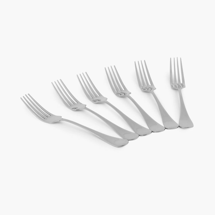 Glister Set of 6 Stainless Steel Dinner Forks