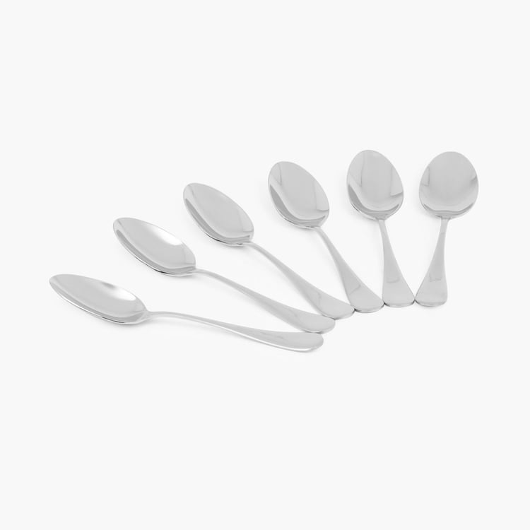 Glister Solid Spoons - Stainless Steel - Tea Spoon 14.5 cm x 3 cm -Silver