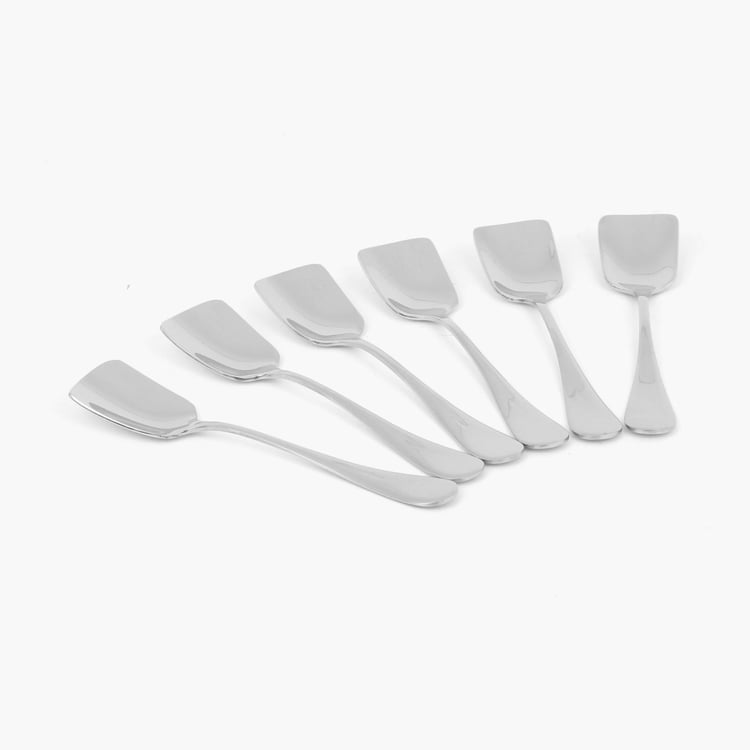 Glister Solid Spoons - Stainless Steel - Ice Cream Spoons 13 cm x 2.7 cm -Silver