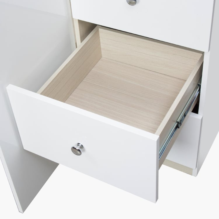 Alps 3-Door Wardrobe with Drawer - White