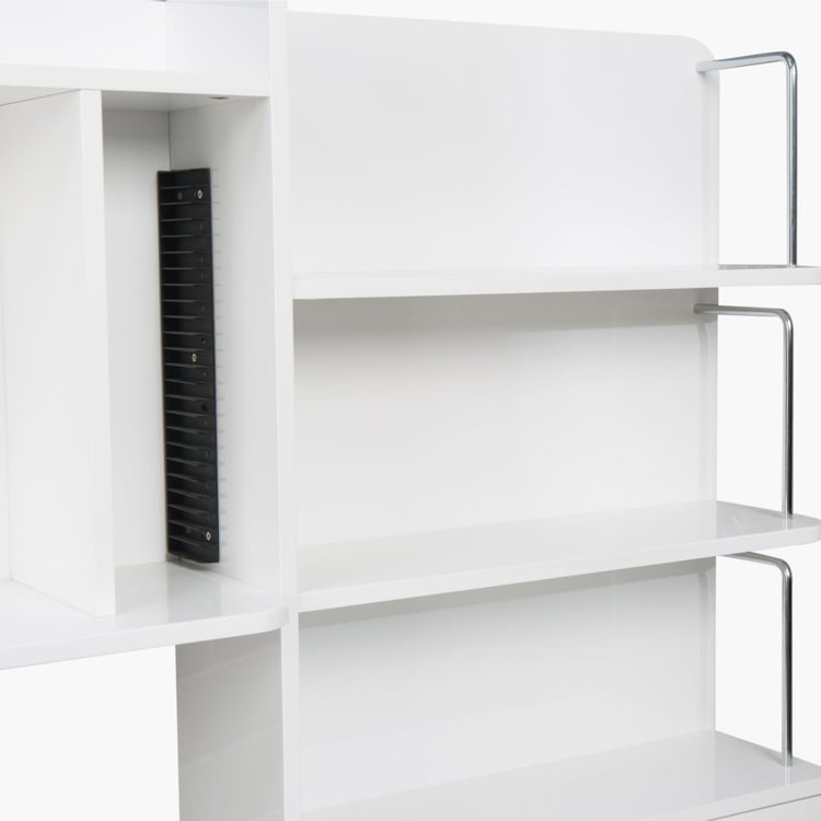 Alps Study Table with Hutch - White