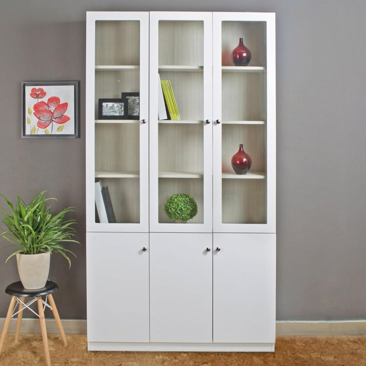 Alps 3 Door Bookcase - White