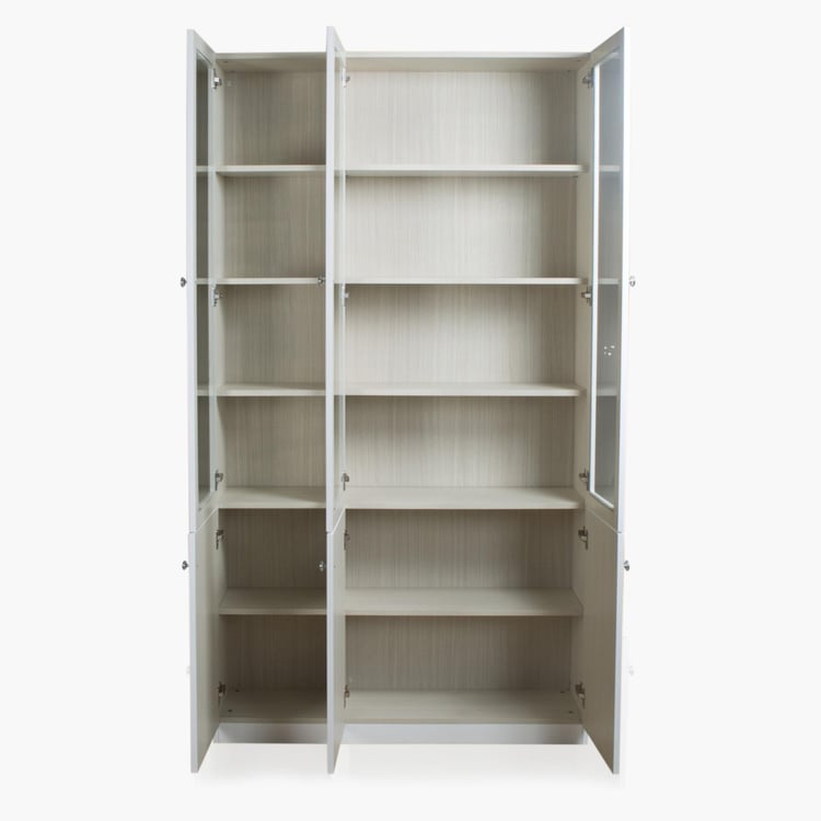 Alps 3 Door Bookcase - White