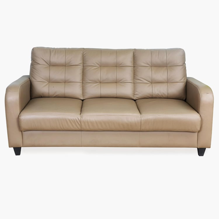 Montoya Half Leather 3-Seater Sofa - Beige