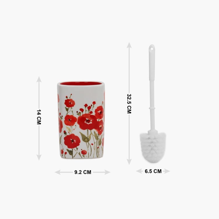 Hudson Poppy Ceramic Toilet Brush Holder