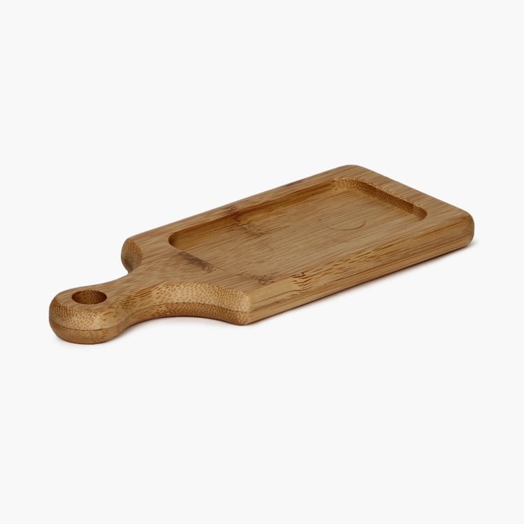 Porcelain Salt & Pepper Shaker With Bamboo Tray