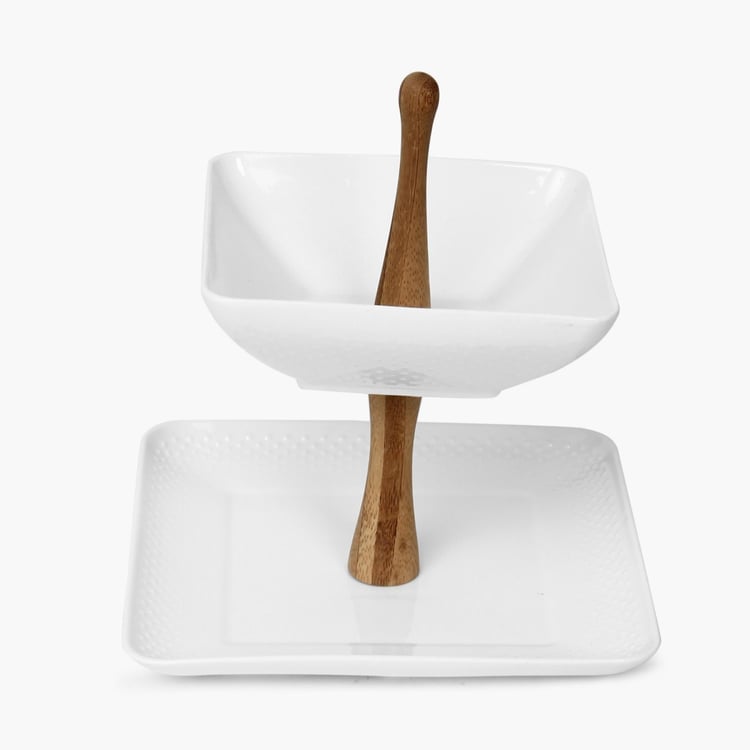 Two Tier Bowl And Plate Stand