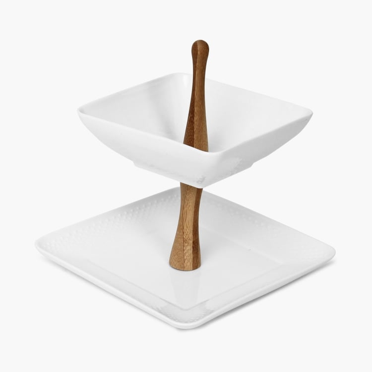 Two Tier Bowl And Plate Stand