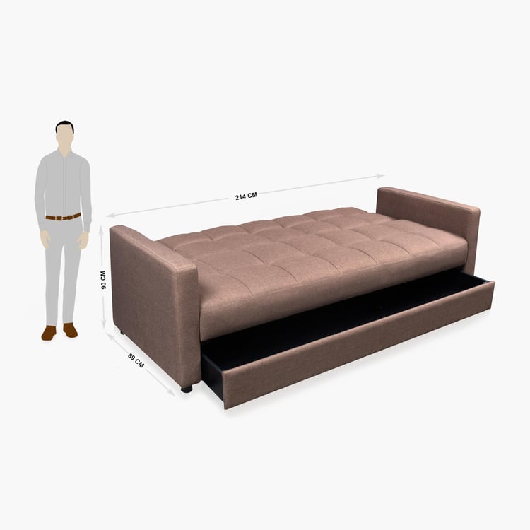 Avellino Sofa Bed Brown - 89 x 90 x 214 cm