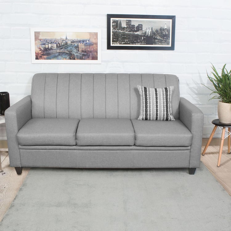 Alaska Arden Fabric 3-Seater Sofa - Grey