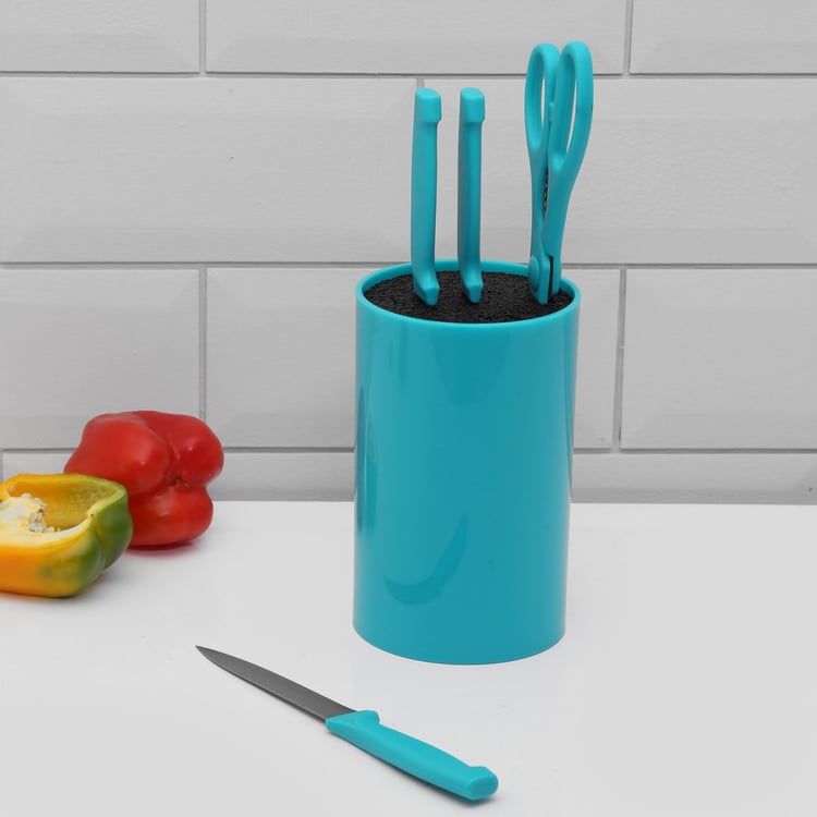 Knife With Storage Block - Set Of 5