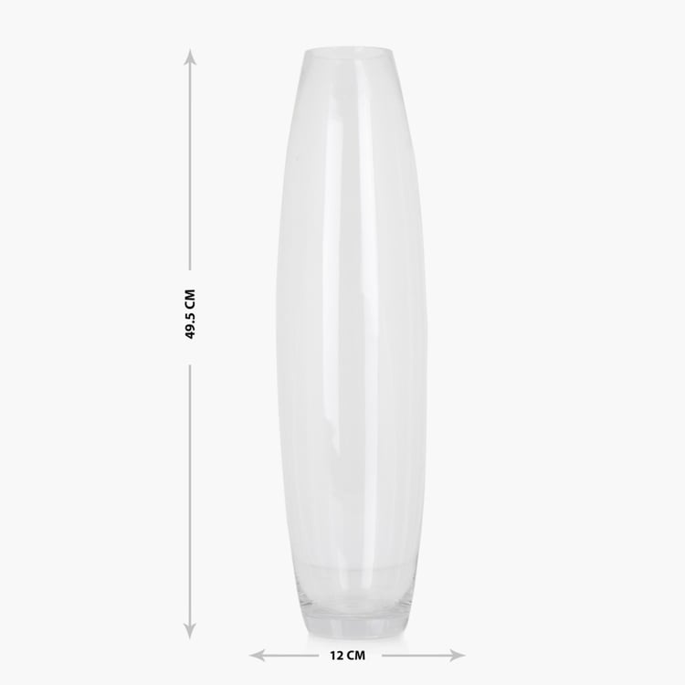 Contour Clear Range Solid Round Transparent Glass Vase - 12 cm x 12 cm x 49.5 cm