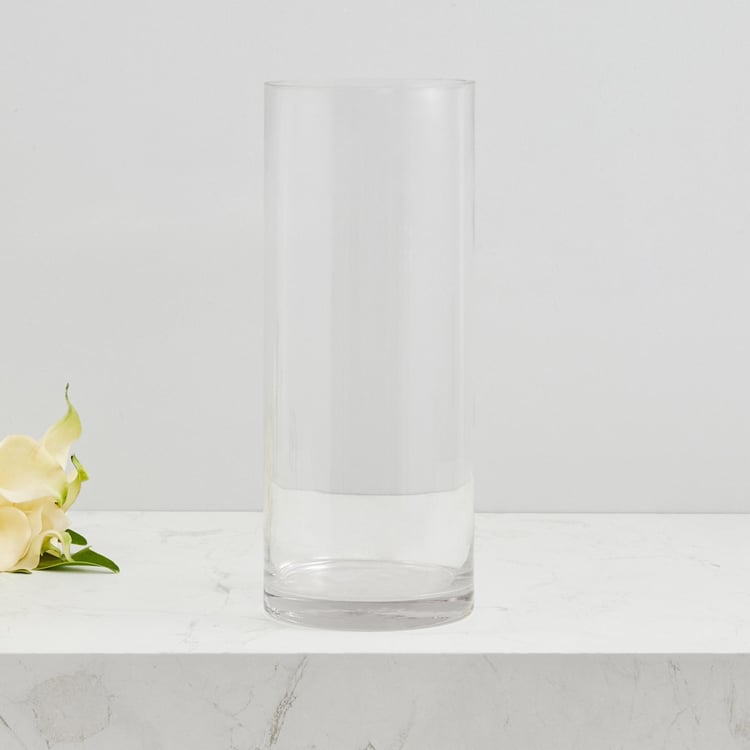 Contour Clear Range Solid Glass - Vase : 12 cm x 12 cm x 29.5 cm - Transparent