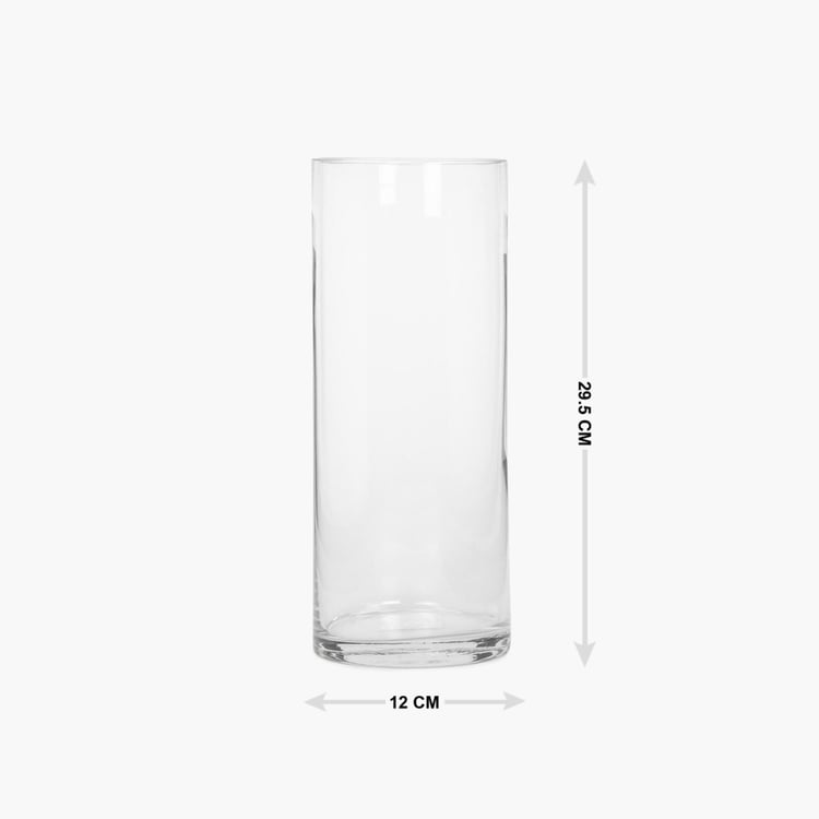 Contour Clear Range Solid Glass - Vase : 12 cm x 12 cm x 29.5 cm - Transparent