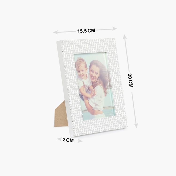 Photomontage Photoframes Textured Rectangular Single Pc. Photo Frame - Plastic - White