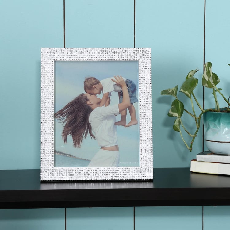 Photomontage Mosaic Chrome White Single Opening Photo Frame - 30.5x25x2cm