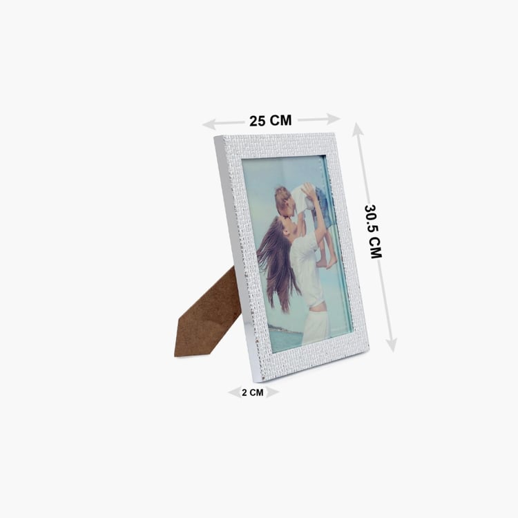 Photomontage Mosaic Chrome White Single Opening Photo Frame - 30.5x25x2cm