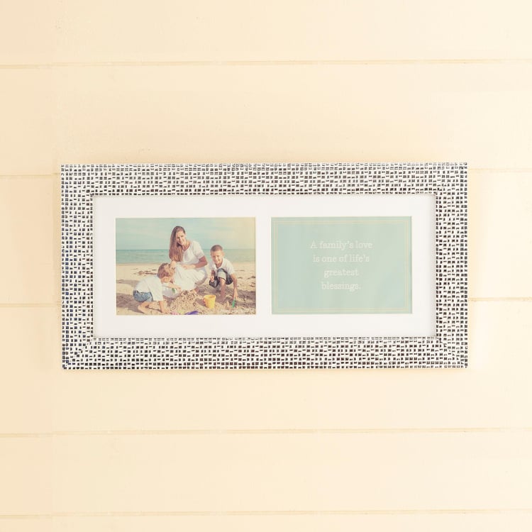 PhotomontageCollage Glass - Collage Photo Frame : 48 cm  L x 1.8 cm  W x 24.5 cm  H - Silver