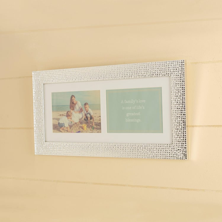 PhotomontageCollage Glass - Collage Photo Frame : 48 cm  L x 1.8 cm  W x 24.5 cm  H - Silver