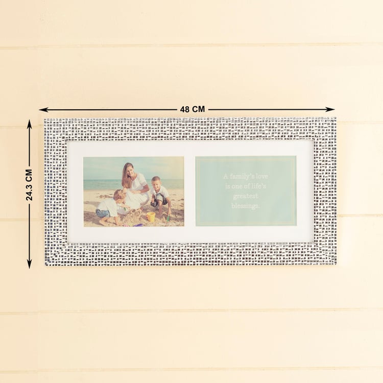PhotomontageCollage Glass - Collage Photo Frame : 48 cm  L x 1.8 cm  W x 24.5 cm  H - Silver