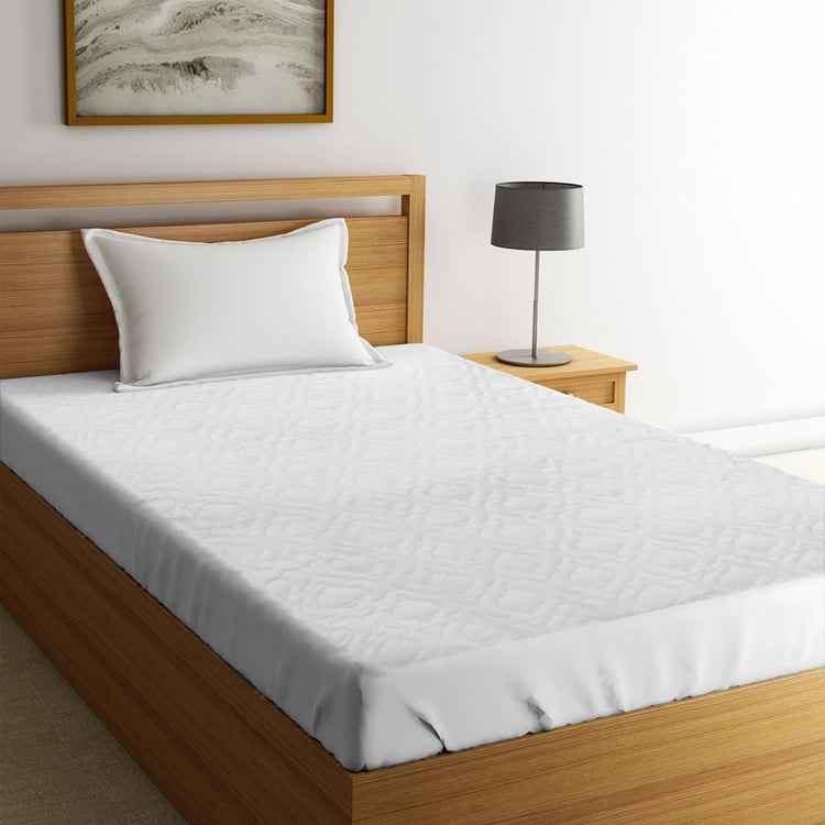 PORTICO NEW YORK Solid Single Bed Mattress Protector -  90 x 182 cm