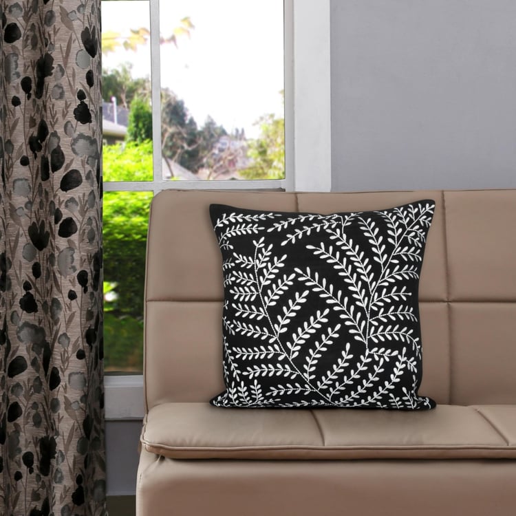 Embroidered Cotton Velvet Cushion Cover