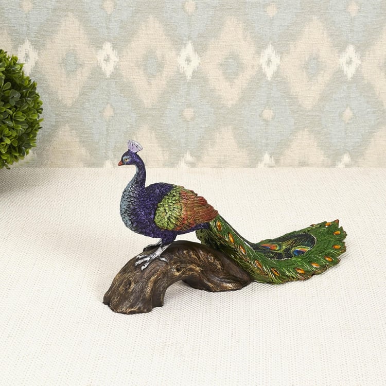 Galaxy Peacock on Log