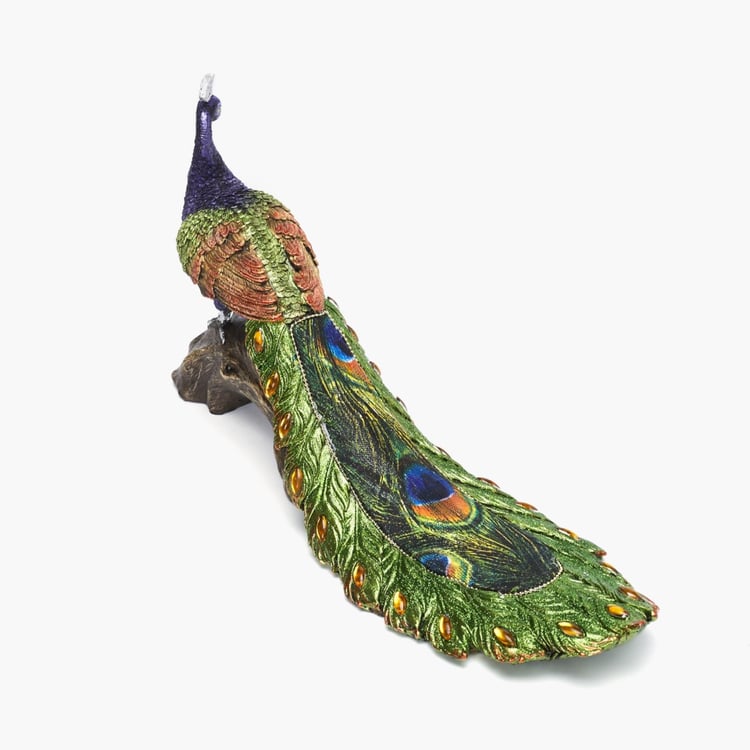 Galaxy Peacock on Log